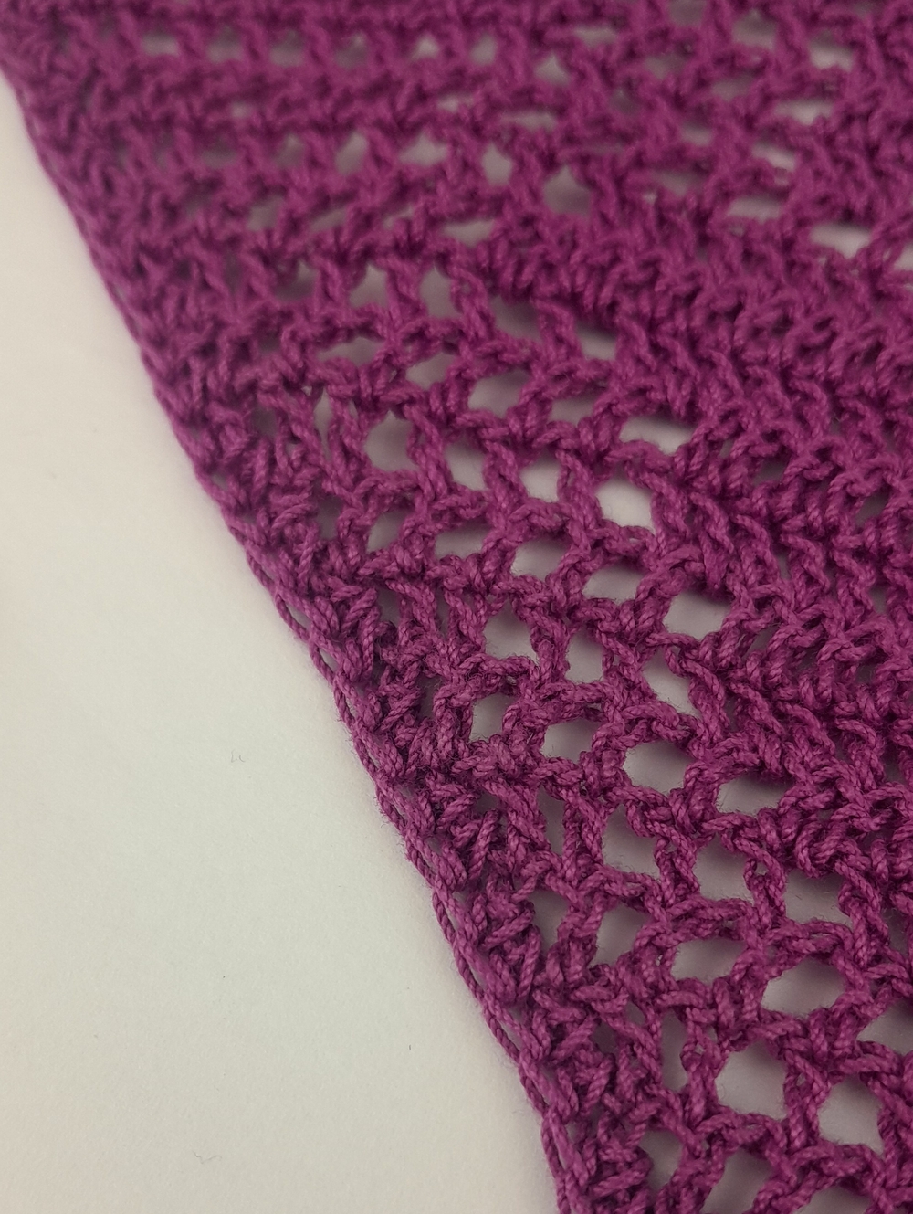 Handcrafted Crochet Purple Filet Dragonfruit Head Bandana Kerchief Tie Back - Picture 7 of 8